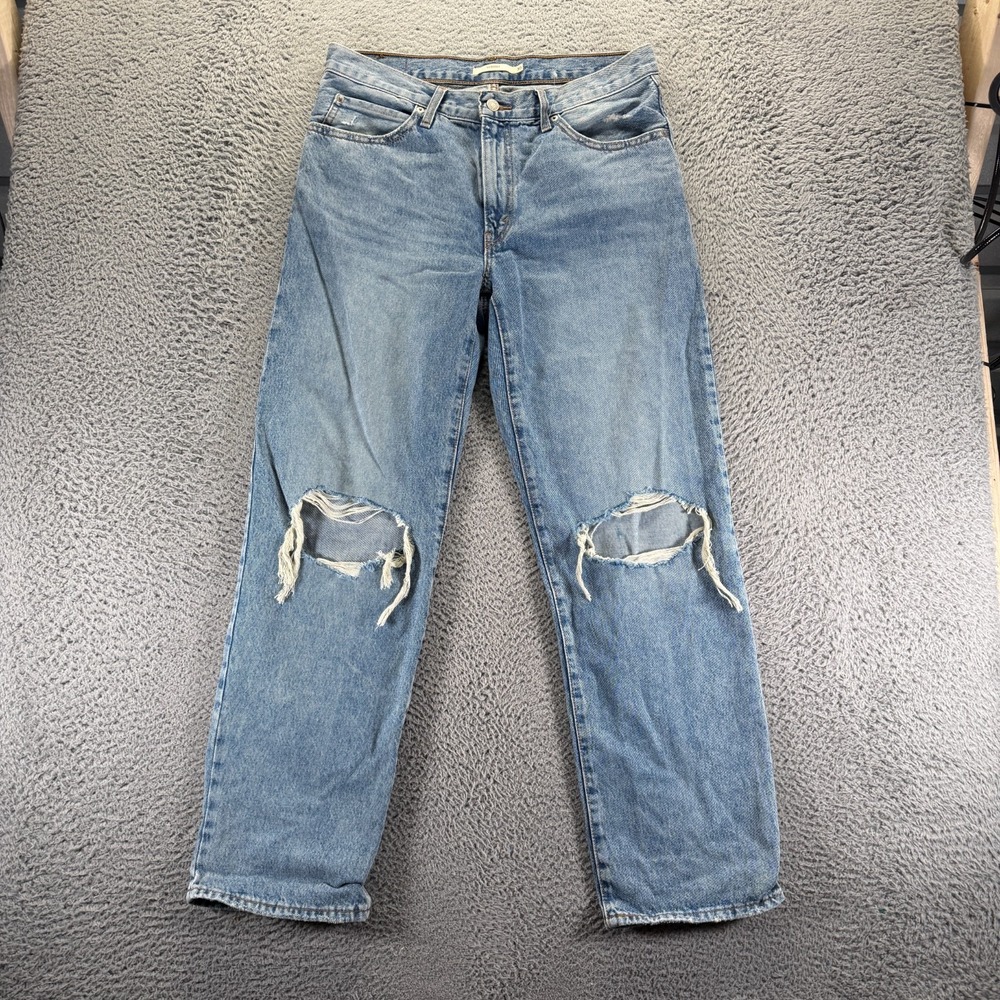 Levi's 94 Jeans Women 30x32 Blue Cotton Denim Straight Baggy Distressed Workwear